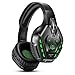 PHOINIKAS Cuffie Gaming PS4, Cuffie Wireless Bluetooth con surround 7.1 per bassi, Cuffie da Gioco con Microfono per Xbox One, PC, Nintendo Switch - Verde