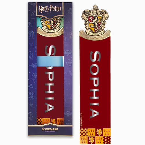 Harry Potter Personalised Crest Bookmark Gryffindor 25cm - Stainless Steel Metal High Quality for Kids - for Teachers Students Book Lovers