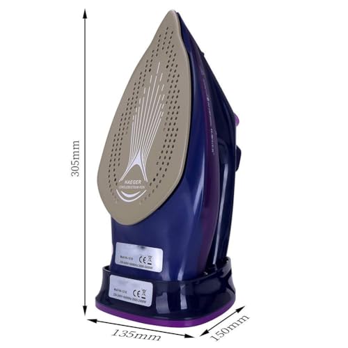 Image of 2400W Electric Steam Iron with 5-Speed Adjustment, Self-Cleaning Garment Steamer with Smooth Ceramic Soleplate, Electric Iron, Vertical & Horizontal Clothes Ironing for Home Use