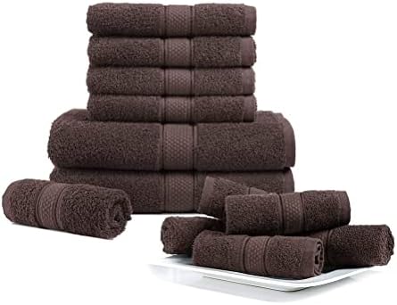 4pc Bath Towels Set - 100% Ring Spun Cotton Towels Set, Oversized Bath Towels, Highly Absorbent Bath Towel Sets for Bathroom, 71 cm x 137 cm, Extra Large Bath Towels, Quick Dry Towels for Body - Coal