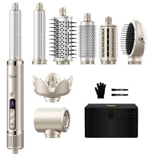 8-in-1 Professional Hot Air Styler&Hair Dryer Brush, Powerful Multi-Styler with Auto-Wrap Curler with Storage Case, Fast Drying Curling Straightening Volumizing Without Heat Damage