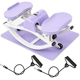 Rock Fitness Stepper, Portable Step Rocker Side to Side at Home, Aerobic Workout Machine Fitness Equipment Suitable for Apartment and Dormitory (Purple)