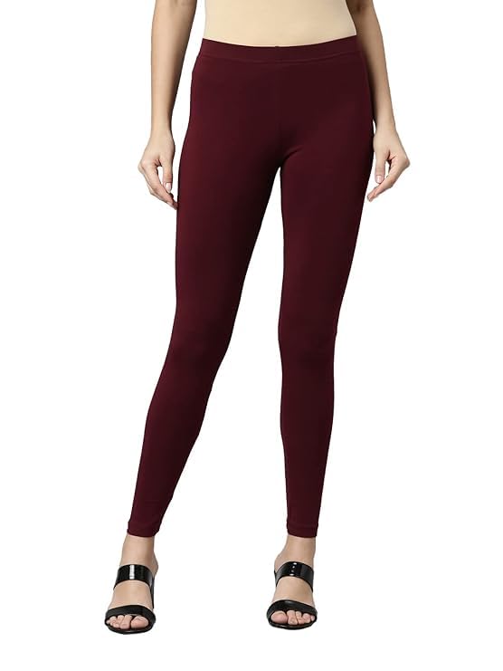 Image of Women Cotton Solid Belt Ankle Length Legging Four Way Lycra Leggings
