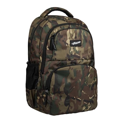 F Gear Caspian Wild Olive Grn 23L, Casual Backpack|School Bag|Children Daypack|College Bag|Tuition Bag|Multipurpose Easy Access Pocket, Padded Back&Shoulder Straps|Lightweight Backpack|For Boys Girls
