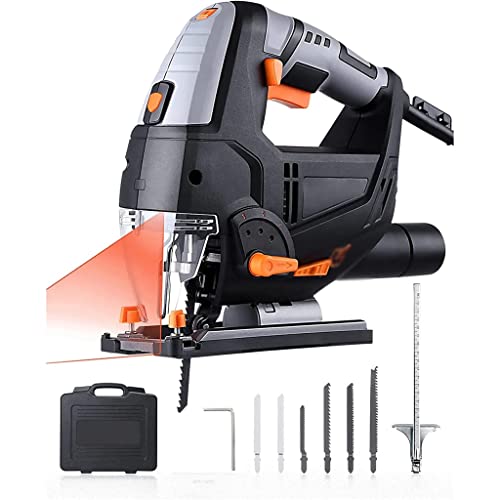 Chunyu Electric Jigsaw 3000Spm Variable Speed With Guide Scale Ruler 6 Blades For Wood Plastic Metal Cutting #TOP12