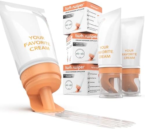 Eli & Ali Tush Swiper - Diaper Rash Cream & Butt Paste Applicator - Universal Fit for Most Diaper Creams | Mess-Free & Hygienic Alternative to Cream Spatula - Carry Less Baby Gear - Orange, 3 Pack