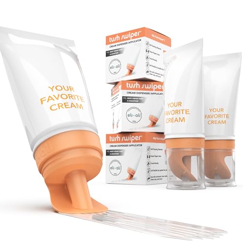 Image of Eli & Ali Tush Swiper - Diaper Rash Cream & Butt Paste Applicator - Universal Fit for Most Diaper Creams | Mess-Free & Hygienic Alternative to Cream Spatula - Carry Less Baby Gear - Orange, 3 Pack