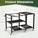 Outdoor Grill Table for Big Green Egg, BBQ Cart with Lockable Wheels - Image 2
