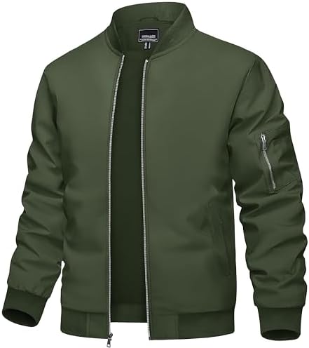 TACVASEN Men's Lightweight Casual Jacket for Spring and Fall, Thin Zip-Up Jacket with Pockets