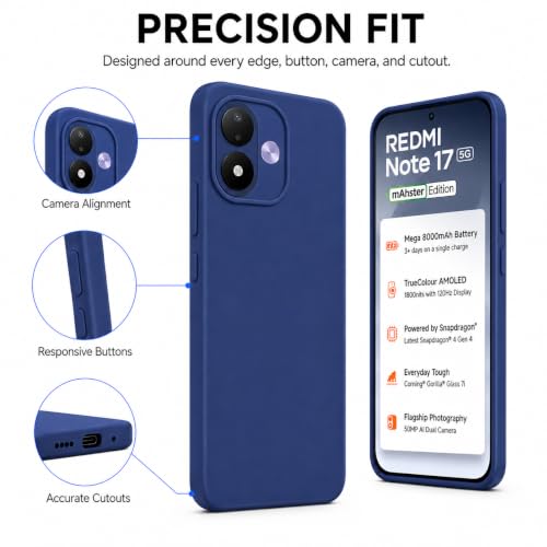 Image of FIRST MART Matte Silicone Back Cover for Redmi Note 17 - Blue