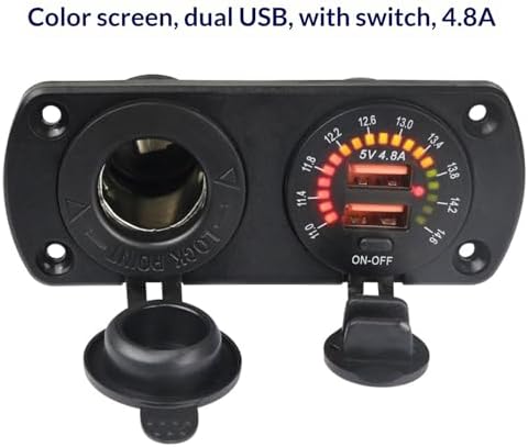 USB a 4.8A Charging Panel for Vehicles and Boats with Real Time Voltages Display and Functions Double USB Chargers for Boats — view 7