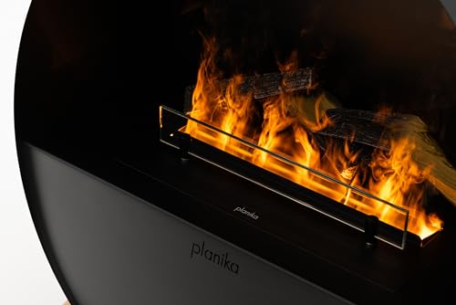 Planika Misty Moderner, freistehender elektrischer Wasserdampf-Kamin mit LED Optimyst - Technologie - Echter Flammeneffekt, ideal für das Wohnzimmer