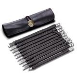 10pcs Tungsten Steel Stone Carving Kit Chisels Engraving Hand Tools with Carrying Bag for Woodworking and Stone Carving