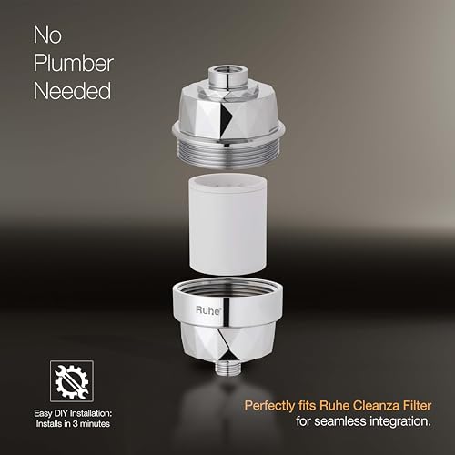 Image of Ruhe Cleanza Universal Water Filter Cartridge for Tap & Shower | Pack of 2 | Multi-Stage Filtration for Chlorine, Impurities and Hard Water Reduction