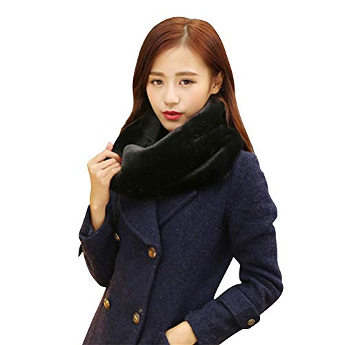 IBLUELOVER Écharpe Femmes Foulard en Fausse Fourrure Tubulaire Tour de Cou Chaud Cache-col Automne Hiver Cou Châle Douce Thermiqdue Etole Epais Cadeau de Noël
