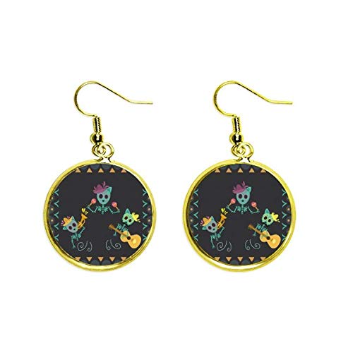 Pendientes de festival mexicano dorados para lucir en fiestas de noche y eventos