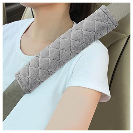 Amooca Soft Auto Seat Belt Cover Seatbelt Shoulder Pad Cushions 2 PCS Universal Fit for All Cars and Backpack for a More Comfortable Driving (Light Grey)