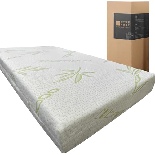 2 Bamboo Memory Foam Mattress Topper For Single Bed, Removable Zip Cover With 5Cm Extra Soft Antibacterial Hypo Allergenic Memory Mattress Topper - 90cm x 190cm + 5cm