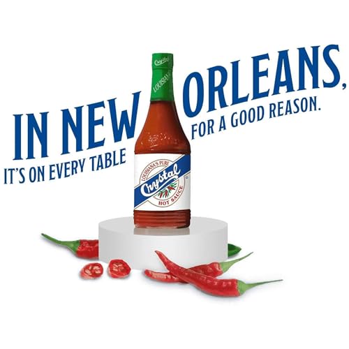 Crystal Hot Sauce, Original - 6 oz Bottle, Pack of 3, Low Sodium, Low Fat, All Natural, Recipe Card Included - Authentic Louisiana Cayenne Sauce