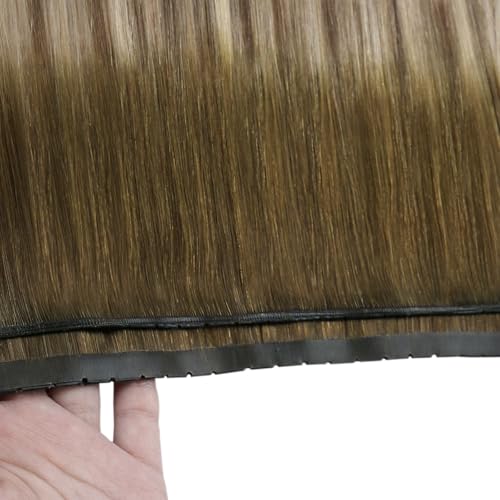 Image of Full Shine Butterfly Weft Hair Extensions 18 Inch 100G, Balayage Ovo Weft