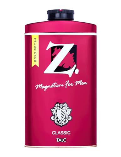 Image of Z magnetism for men Classic Deodorizing Talcum Powder for Men | Signature Woody & Musky Fragrance | Fights Body Odor & Ensures Long Lasting Freshness | Suitable for All Skin Types - 250 G (Pack of 3)