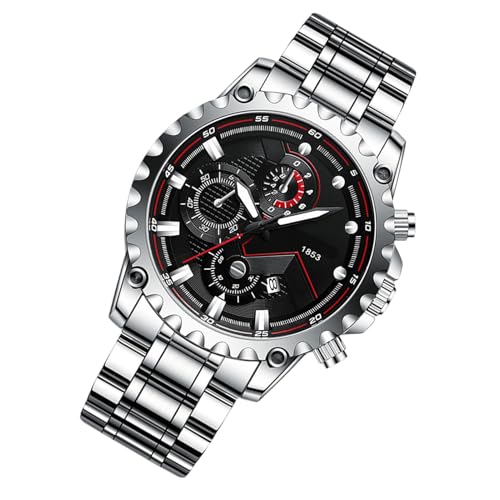 Relojes para hombres - cuarzo analógico, vestido de lujo de vestir | Reloj luminoso, fácil de leer, de acero inoxidable impermeable para hombres, analógico, cuarzo, impermeable, calendario, moda, info Relojes para hombres - cuarzo analógico, vestido de lujo de vestir | Reloj luminoso, fácil de leer, de acero inoxidable impermeable para hombres, analógico, cuarzo, impermeable, calendario, moda, info