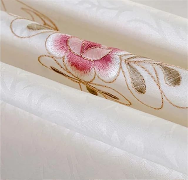 Image of MONKDECOR Floral Cutwork Design Dining Table Runner (Size-15x70 Inches) - Satin EMB-03