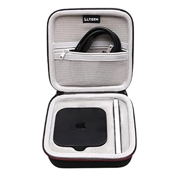 LTGEM Capa rígida de EVA para Apple TV 4K Wi-Fi 2022 com 64 GB de armazenamento (3ª geração) - Viagem - Bolsa protetora de armazenamento para transporte