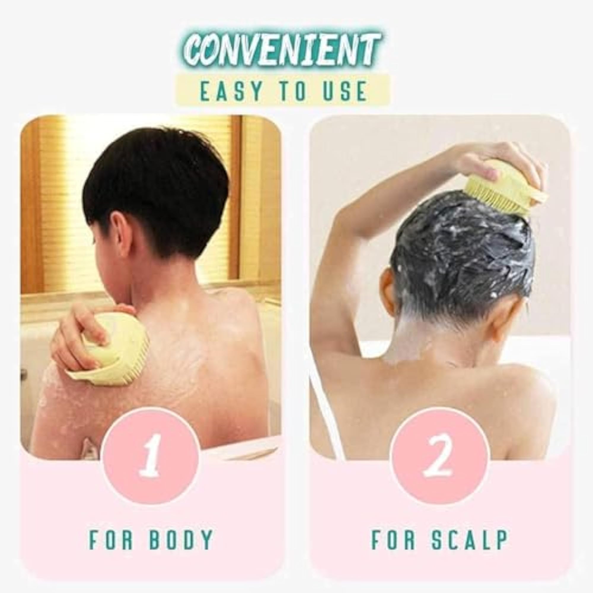 Silicone Exfoliating Body Scrubber with Soap Dispenser Brush