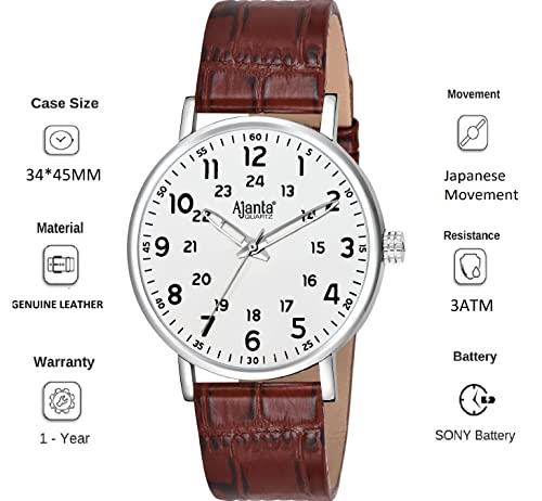 Image of Ajanta Quartz Analogue Dial with Leather Belt Men's Casual Watch AWC702