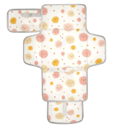 Almohadilla impermeable reutilizable con bolsillo para pañales, cambiador de pañales, para niñas y niños, de dibujos animados, color claro, lindo