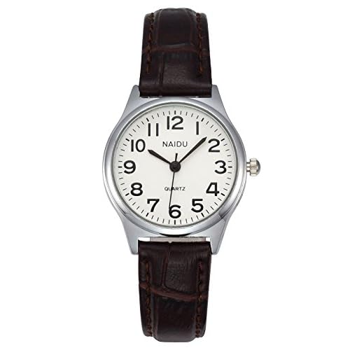 JSDDE Uhren Damen Einfache Stil Armbanduhr Quarzuhr Bambusknoten Lederarmband Uhr Arabische Ziffern Analoge Uhr Quarzuhr Kleideruhr für Frauen Mädchen (braun)