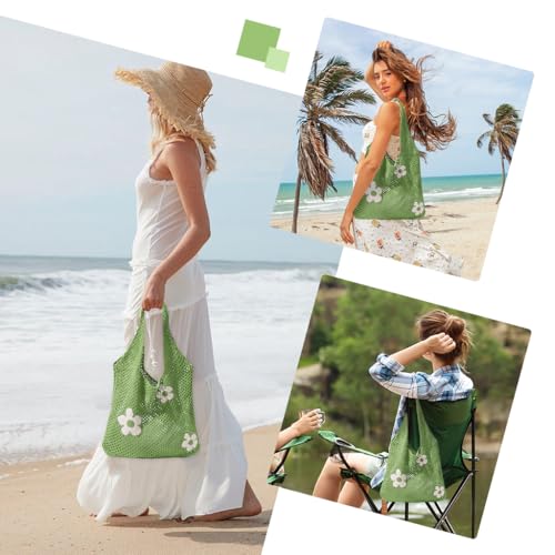 Image of PALAY Crochet Tote Bag Shoulder Bag Floral Hand Bag Hollow Out Bag Casual Tote Bag Multi-Purpose Crochet Travel Tote Bags for Women Office Use, College