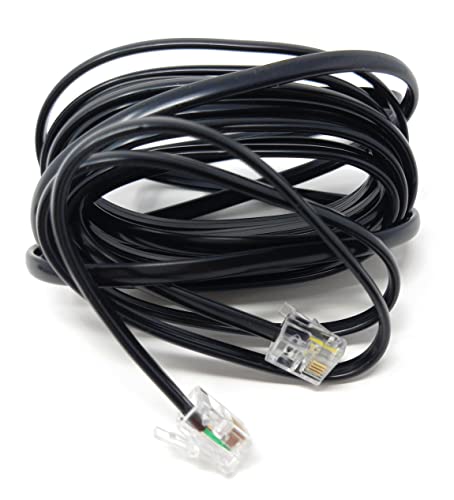 DRUT 3m RJ11 to RJ11 Telephone Landline Cable ADSL 6P4C Flat Lead High Speed BT Internet Broadband Male to Male Router Modem Phone Extension Wire 10ft Black - Image 2