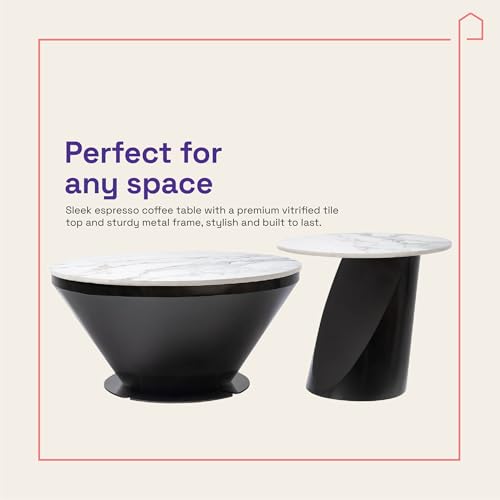 Image of Wakefit Center Table | 1 Yr Warranty | Coffee Table for Living Room Wooden, Tea Table for Living Room Wooden, Sofa Table, Free Installation from Brand, Modern Multi-Functional & Wobble-Free(Esprsso)