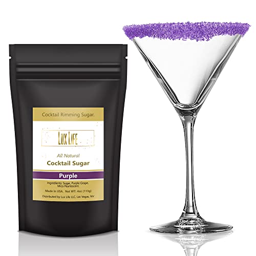 Lux Life Cocktail Sugar - Gluten & Gmo-Free Cocktail Rimming Sugar - Vegan & Kosher Rimming Sugar - Rimming Sugar For Cocktails, Daiquiris, Cosmopolitans & Margaritas (4Oz, Purple Sugar) #TOP9