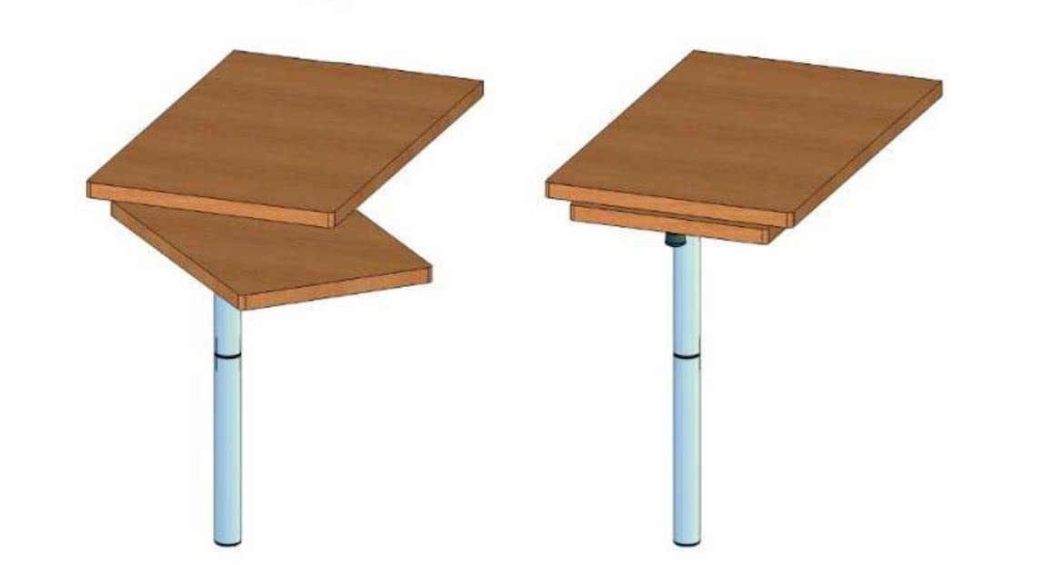 ilse 6941 GRA Liftgestell Tischgestell Liftsäule Ausdrehfuß mit 360° Verdrehung und Arretierung, 3-TLG., 756 mm Wohnwagen Wohnmobil Caravan