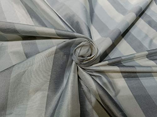 Tissu Dupioni de soie à rayures grises pour confectionner vos robes de soirée