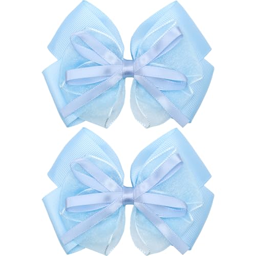 Pinzas para cabello con moño azul, set de 2 miniatura 1