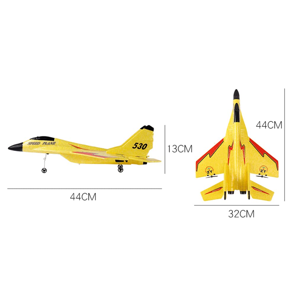 WOLWES Avión RC, planeador de combate con control remoto 2.4G, equipado con giroscopio inteligente y luz nocturna colorida, avión teledirigido EPP RC, juguete anticolisión y anticaída, regalo para niñ