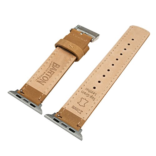 Image of BARTON WATCH BANDS - Top Grain Leather Watch Bands Compatible with Apple Watch Models - 1, 2, 3, 4, 5, 6, 7, 8, 9, 10, SE, Ultra & Ultra 2