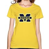 Zenobia Trista Femmes Style Short Sleeve NCAA Michigan Wolverines Logo ShirtSmall