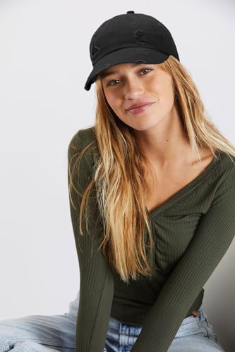 Image of Eohak Ponytail Baseball Hat Distressed Retro Washed Cotton Twill