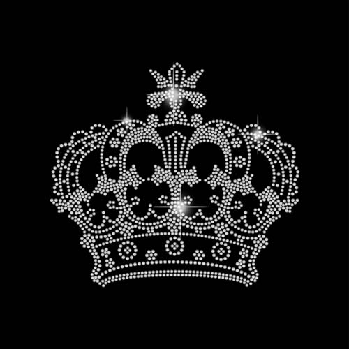 SUPERDANT Crown Iron on Rhinestones Transfer Crown T-Shirt Crystal Heat Transfer Designs Crown Crystal Stickers Rhinestone Crown Bling Decals for Clothing Tote Bag DIY Art Craft Gifts
