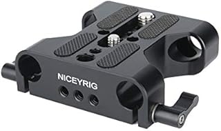 NICEYRIG Multipurpose Camera Base Plate with 15mm Rod Rail Clamp for DSLR Rig Support System