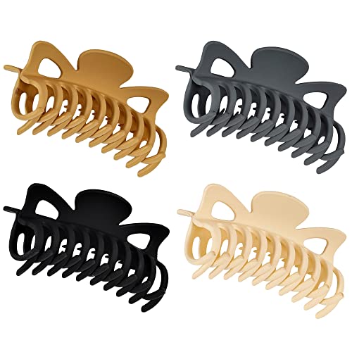 79Style Big Hair Clips For Women Claw Clips For Thick Hair Banana Clips For Hair Claws Large Neutral Color Jumbo Hair Clips Extra Large Giant Long Jaw Hair Clamps Barrette Strong Cute Hair Styling Accessories (Mustard) #TOP6