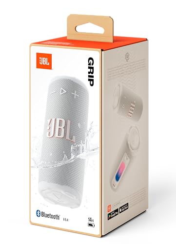 Miniatura 8 de Jbl Grip, Altavoz Bluetooth Compacto, Sonido Jbl Pro, Ai Sound Boost, Resistencia Al Agua Ip68, Luz Ambiental, Autonomía De 14 H, Conexión Multi-Altavoz Auracast, Aplicación Jbl Portable, Blanco