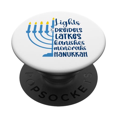 Feliz Hanukkah 2023, Happy Janukah, Hanukkah Menorah PopSockets PopGrip Intercambiable