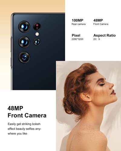 Echoamo 5G Unlocked Cell Phones, 4G+128Gb Dual Sim Mobile Phone,C21 Smartphone Unlocked With Pen, 7.3 Inches Waterdrop Screen Version Android Phone 48+100Mp,7300Mah,Fingerprint Lock&Face Id (Black) #TOP4