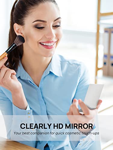 Mirrornova Portable Folding Mirror, Ultra-Slim Durable Makeup Tabletop Mirror For Travel With Aluminum Shell, Mini Size, 3.3'' #TOP5